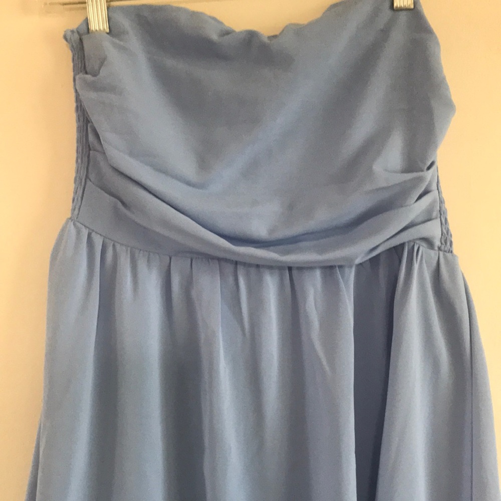 Chic Strapless Blue Dress